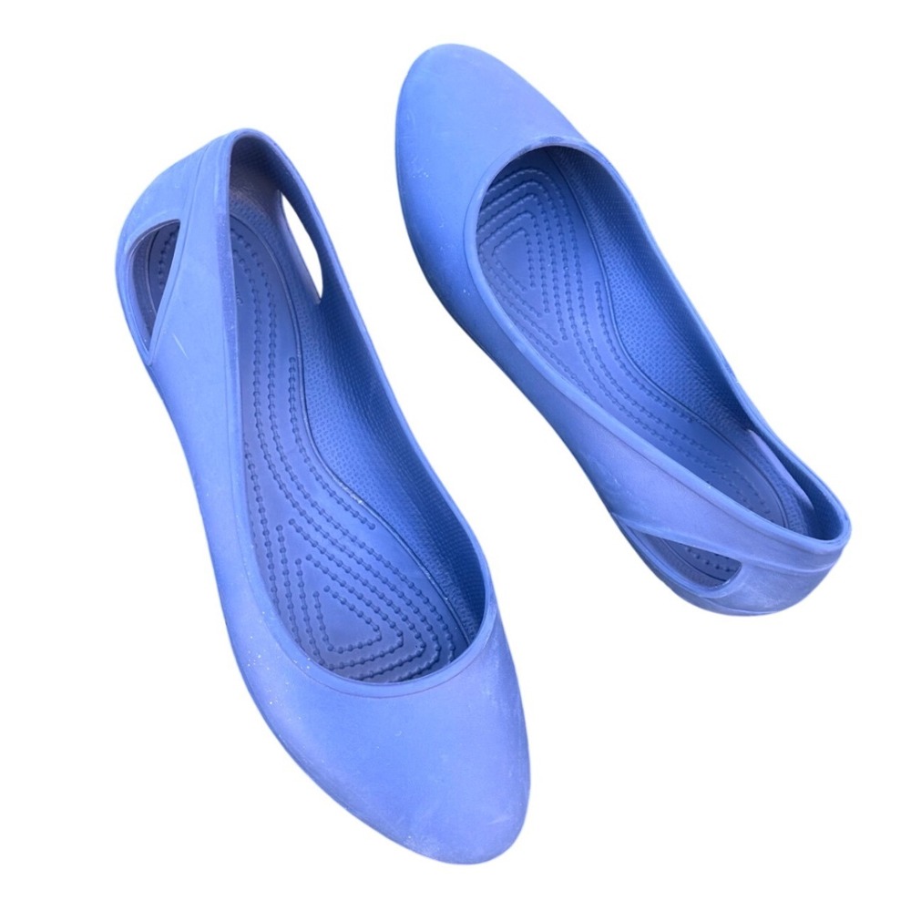Crocs Laura Women's Flat Sandals Size 8 Blue Shoes‎